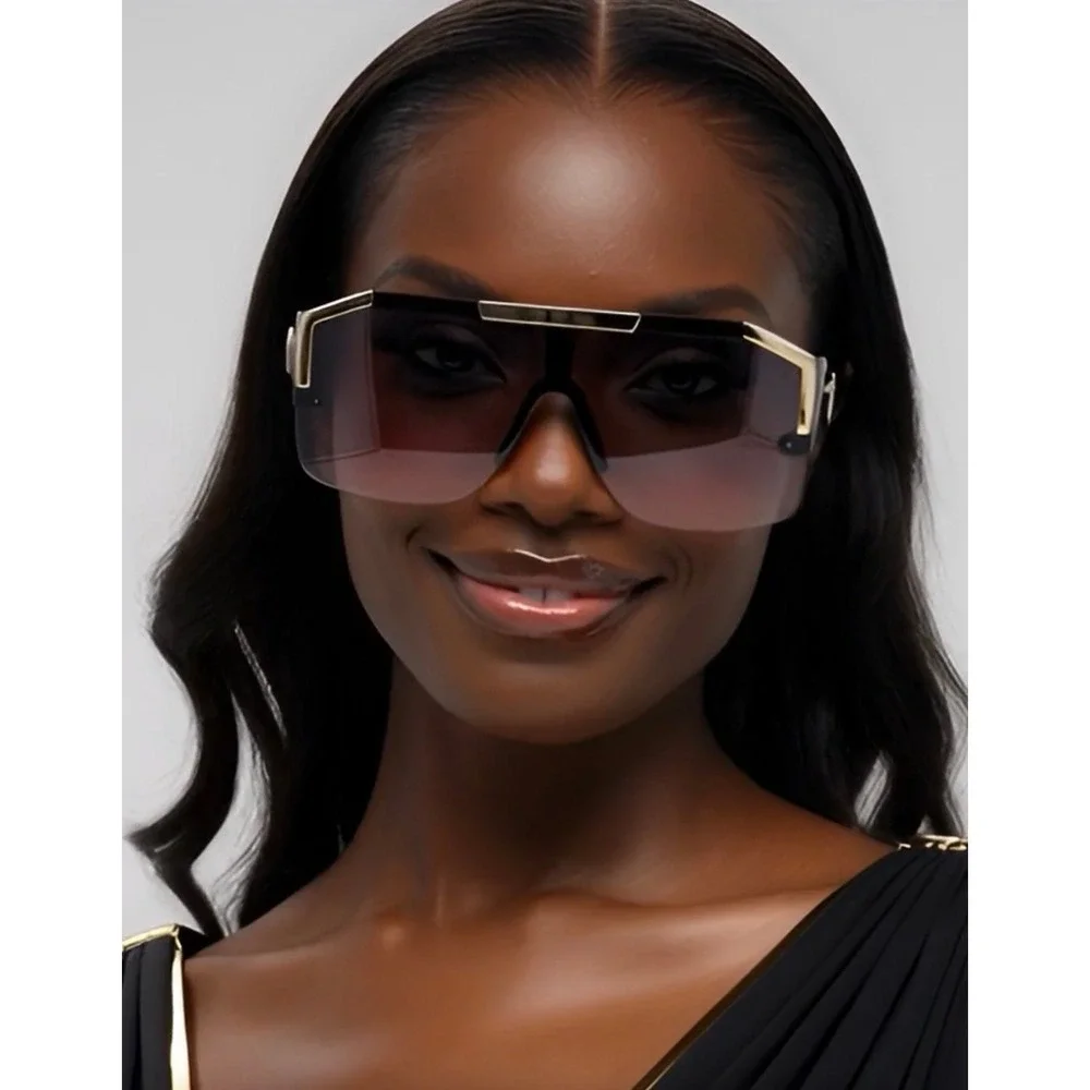 Oversized Fashion Sunglasses Sports Driving Glasses Gradient‎ Women UV400 Lentes